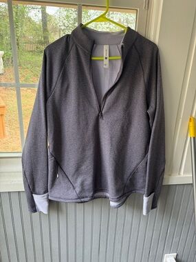 all in motion Light Gray Quarter-Zip Active Top